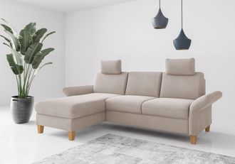 HOME AFFAIRE Ecksofa »Rochelle, L-Form« wahlweise mit Armteilverstellung, Bettfunktion und Bettkasten