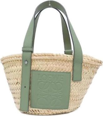 Loewe Pre-owned Palm Leaf Calf Tote Bag - Dames - Vintage Handtas - Beige - ONE Size - Leer - Vintage