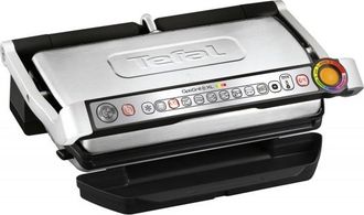T-fal Optigrill+ Xl Barbacoa De Contacto Con Ajuste Autom&aacute;tico De Temperatura 9 Programas Autom&aacute;ticos Superficie De Parrilla Xl Incluye Bandeja Para Hornear