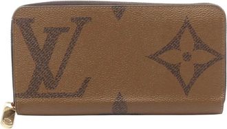 Louis Vuitton Portafoglio Giant Reverse con monogramma e zip 2020 - Marrone