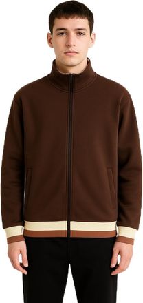 Generic Mens Full Zip High Neck Fleece Jumper Premium Quality Sweatshirt | Sizes S-3XL - 2419 (UK, Alpha, XL, Regular, Regular, Chocolate Brown)