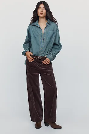 Pilcro Lex Mid-Rise Corduroy Barrel Jeans