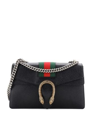 Gucci Web Dionysus Bag Leather Small shoulder bag - Zwart