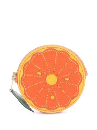 Herm&egrave;s 1994 Chevre Tutti Frutti coin pouch - Oranje