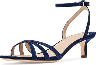 Lauren Ralph Lauren Kendyl Kitten-Heels Suede Sandals Womens Sandals Refined Navy : 7.5 B - Medium, Leather/Suede