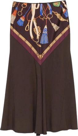 Etro Uitlopende midi-rok - Dames - Midirokken - Bruin - S - Rokken