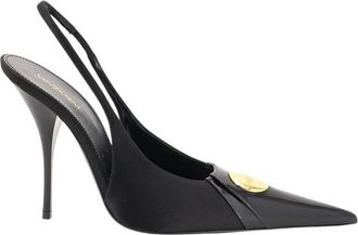 Saint Laurent Louis 110 Slingback Pumps - Dames - Pumps - Zwart - 38 1/2 EU - Leer - Schoenen