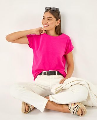 Roman Stretch Cotton Jersey T-Shirt