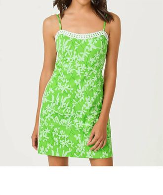 Lilly Pulitzer Shelli Stretch Dress In Crocodile Green Liza Overprint