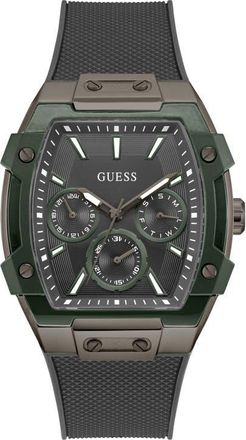 Guess Multifunction Silicone Strap Watch, 44mm x 51mm in Grey at Nordstrom