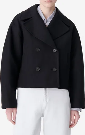 Vanessa Bruno Button Front Wool Coat In Black