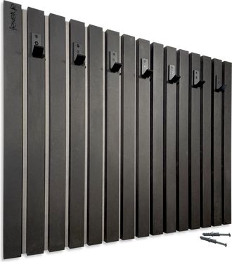 OEM Percha De Madera Lamele De 80 Cm, Negra