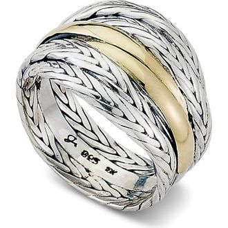 Samuel B. Two-Tone Wheat Chain Ring in Silver And Gold at Nordstrom Rack, Size 6