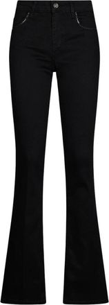 Liu Jo Bootcut Jeans met Strass-steentjes - Dames - Bootcut Jeans - Zwart - W24 - Katoen - Jeans