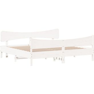 vidaXL Bed Frame without Mattress White 200x200 cm Solid Wood Pine Vidaxl