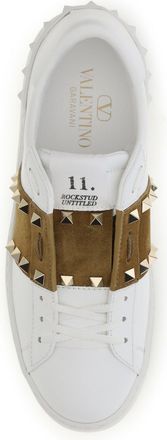 Valentino Garavani Womens Sneakers Rockstud Untitled White-Havana Beige Beige-White Trainers White/havana Beige/white