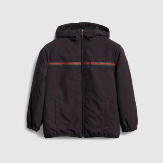 Gucci Kids - Nylon Zip Jacket With Web, Size 12 years, Blue, Ready-to-wear