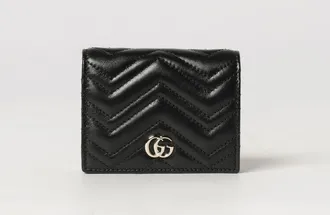 Gucci Portafoglio bifold GG Marmont in nappa matelass&eacute; chevron