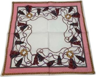 Celine Pre-owned Scarves, female, Pink, Size: ONE SIZE Pre-owned Vintage Silk Scarf