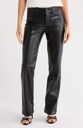 NYDJ Sculpt-Her Marilyn Straight Leg Faux Leather Pants in Black at Nordstrom Rack, Size 12