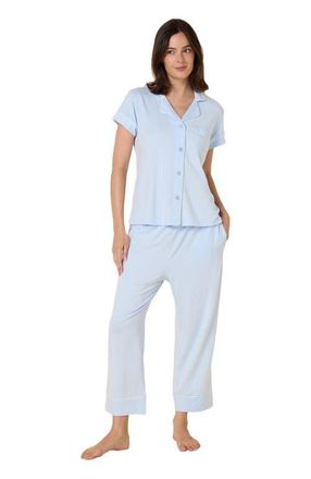 The Cats Pajamas Pima Knit Capri Set in Classic Powder Blue at Nordstrom, Size X-Small
