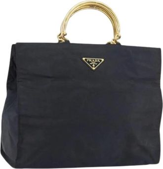 Prada Pre-owned Handbags, female, Black, Size: ONE SIZE Pre-owned Nylon Handbag