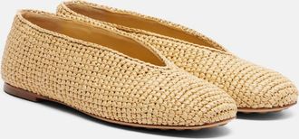 Bottega Veneta Rosa raffia ballet flats