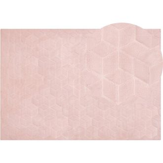 Beliani Faux Fur Rug THATTA Pink 160 x 230 cm