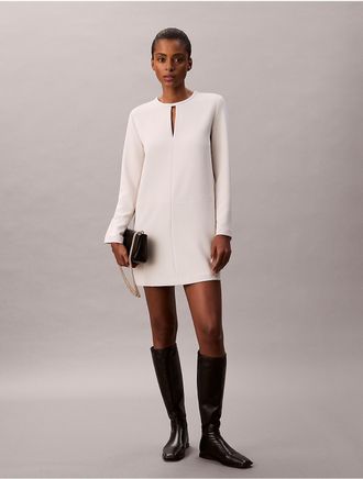 Calvin Klein Womens Crepe Tailored Mini Dress - White - 10
