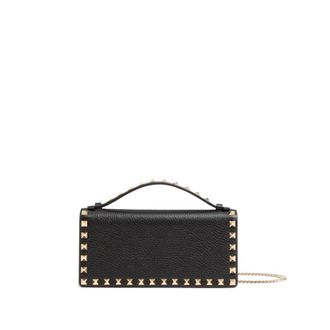 Valentino Garavani Rockstud Leather Wallet On Chain