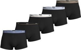 BOSS Assorted 5-Pack Essential Stretch Cotton Trunks in Black Multi at Nordstrom, Size Large