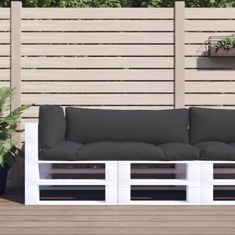 vidaXL Cojines Para Palets 3 Piezas Tela Negro Vidaxl