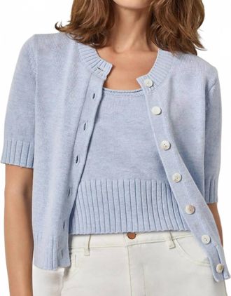 Lilla P Elbow Sleeve Button Cardigan In Clearwater