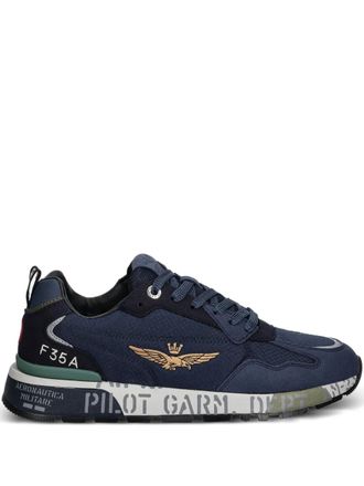 Aeronautica logo-detail sneakers - Blu