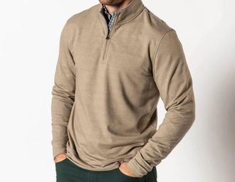Duck Head Mens Dunmore Quarter Zip Top In Walnut