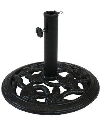 Sunnydaze Rose Blossom Cast Iron Patio Umbrella Base