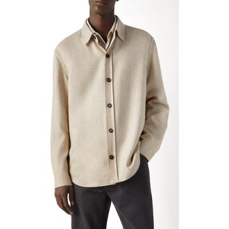 Ermenegildo Zegna Cashmere, Linen & Silk Overshirt in Beige at Nordstrom, Size Xx-Large