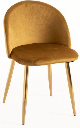 Regalos Miguel Sillas Comedor - Silla Vint Terciopelo Golden - Amarillo