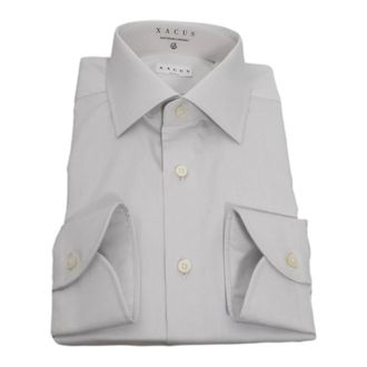 Xacus Shirts - Heren - Casual Overhemden - Grijs - M - Katoen - Overhemden