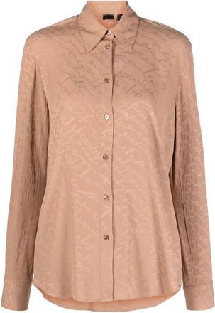 Pinko Elegante blouse met lange mouwen - Dames - Overhemden - Bruin - S - Overhemden