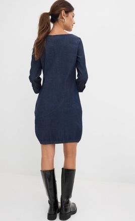 Bonprix Jeanskleid BONPRIX, Damen, Gr. 38, N-Gr, dunkelblau, Denim/Jeans, Obermaterial: 98% Baumwolle, 2% Elasthan, Ballonform, Kleider Jeanskleid, f&uuml;r Fr&uuml;hli