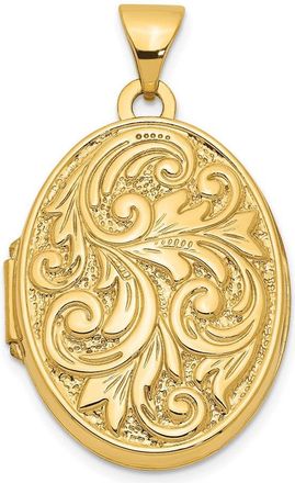 Diamond2Deal 14k Yellow Gold Love You Always Swirl Reversible Locket Pendant