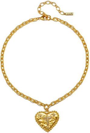 Sequin The Celeste Initial Pendant Necklace in Gold - T at Nordstrom