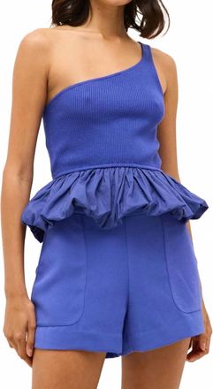 Marie Oliver Mia Crepe Side Zip Short In Cobalt