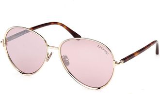 Tom Ford FT1028 RIO 32Z Womens Sunglasses Gold Size 59