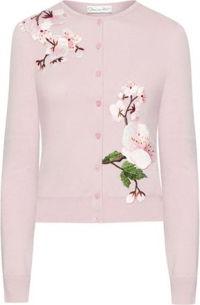 Oscar De La Renta Cardigan a fiori - Rosa