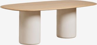 Sklum Mesa De Comedor Ovalada En Mdf Y Cemento Lysander Sklum 220 X 110 Cm