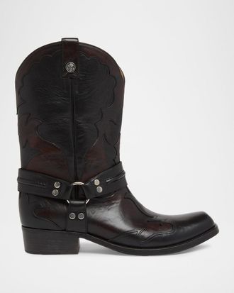 Versace Men & apos;s Nubuck Leather Western Boots