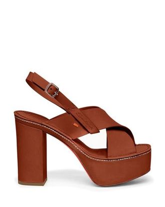 Santoni Leather high-heel sandal in Light Brown at Nordstrom, Size 9.5