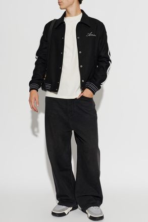 Amiri Wool Jacket With Logo, Mens, Black